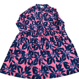 Floral Print Dress UK14 Women's Button Down Midi Length Coral