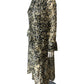 River Island Leopard Print Midi Dress Women High Neck Long Sleeve Size 8