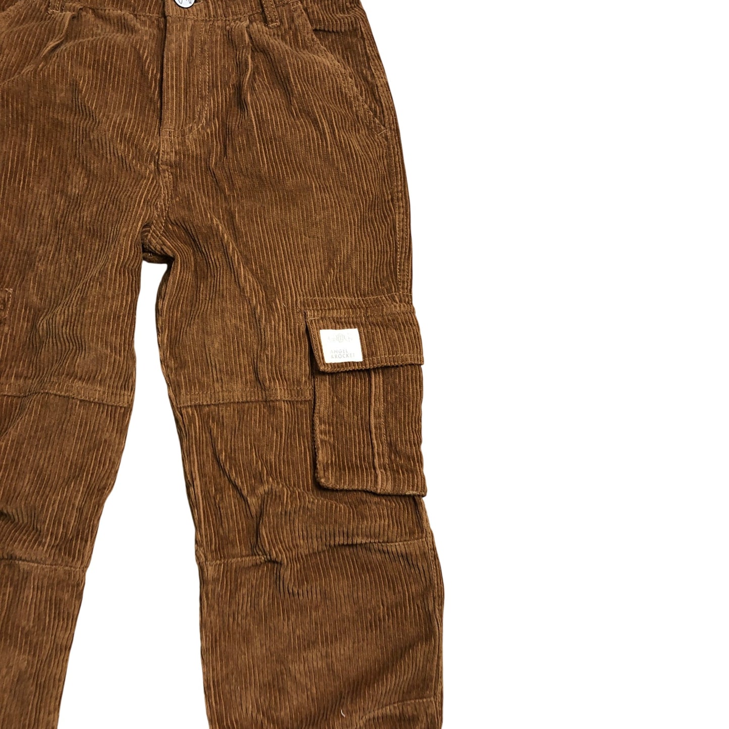 Angel And Rocket Boys Cord Trousers Size 8 Years Brown Stylish Cargo
