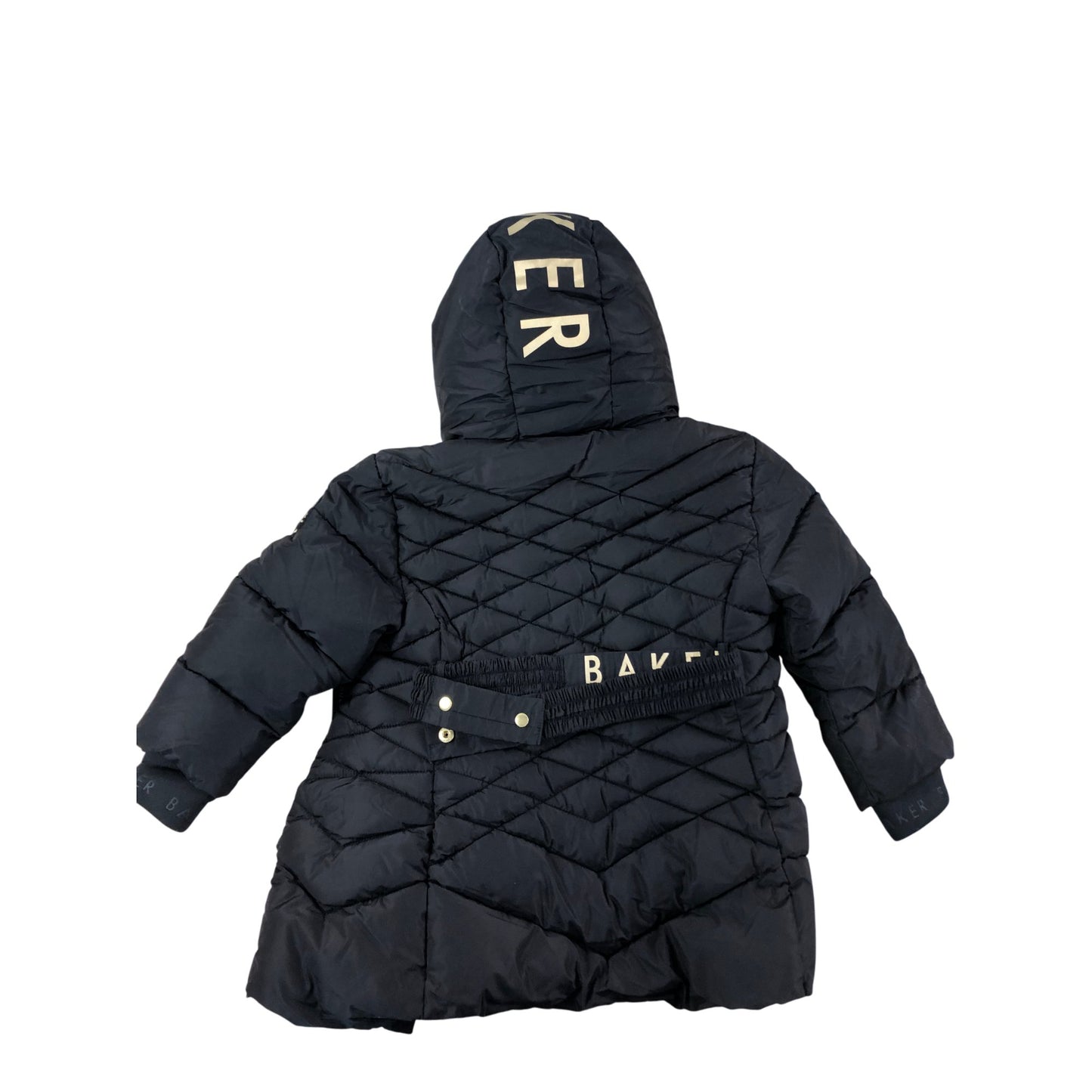 Baker By Ted Baker Puffer Jacket 4 Years Girls Black Quilted Hooded Outerwear