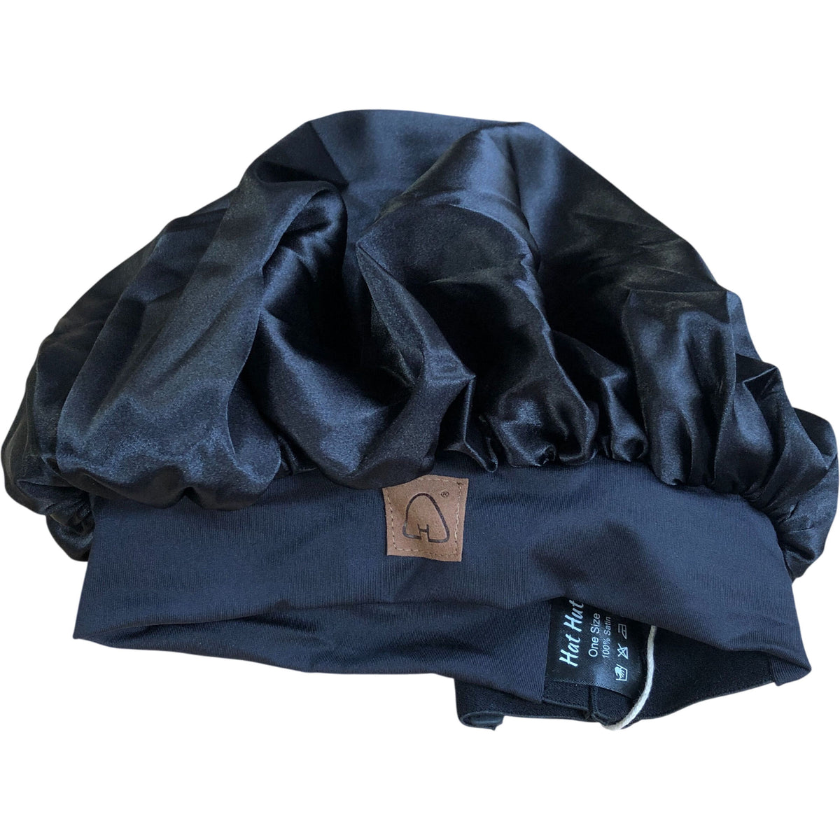 Hat Hut Satin Bonnet Black One Size Protect Shine Hair Sleep Cap