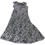Beige Dress UK12 Women's Maxi Length Zebra Print Sleeveless