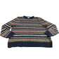 Men's All Over Fair Isle Crew Sweater UK XXL Navy Multi Patterned Knit