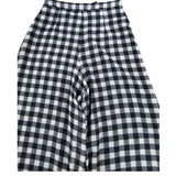 River Island Gingham Check Trousers UK6 Women's High Waisted Wide Leg Black