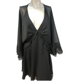 River Island Black Sheer Dress UK14 Women's Flowing Lightweight Layered Style