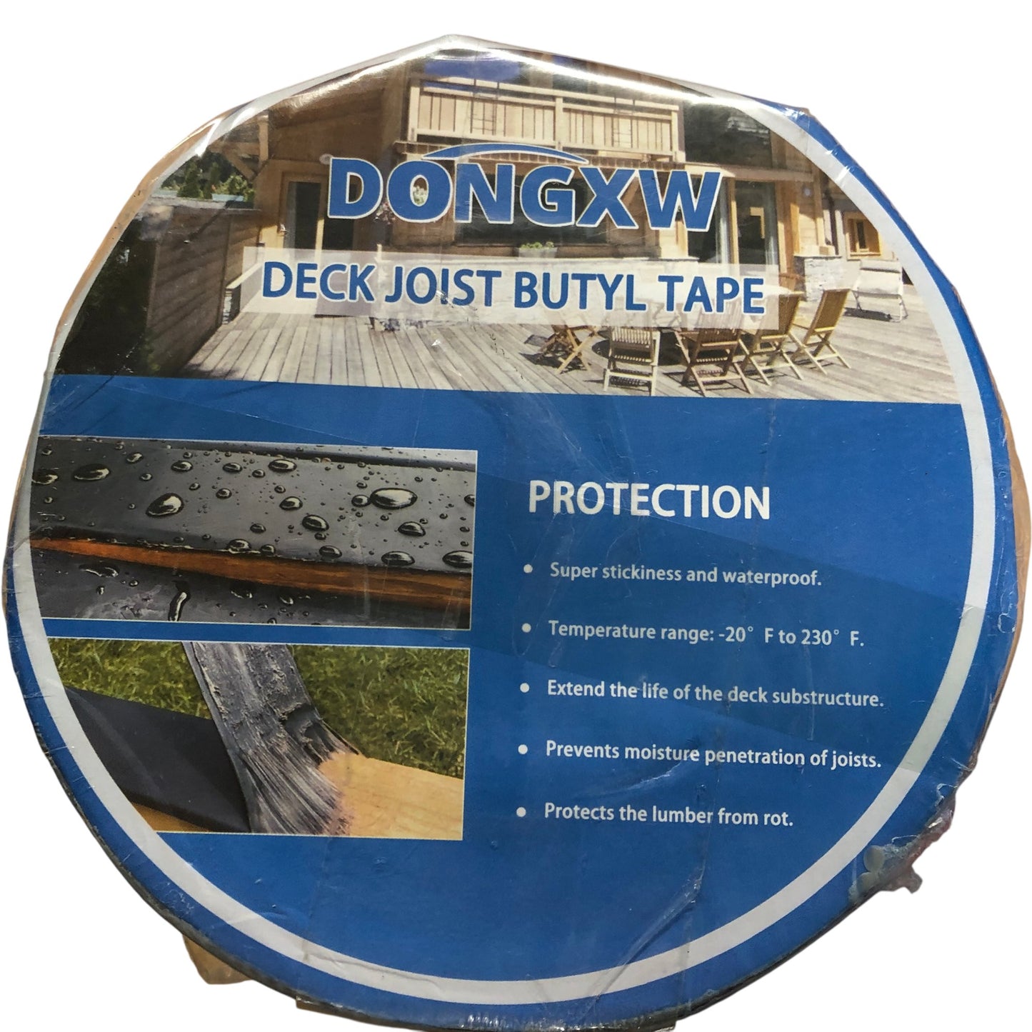 DONGXW Deck Joist Butyl Tape Waterproof Super Stickiness 5 Rolls Protection