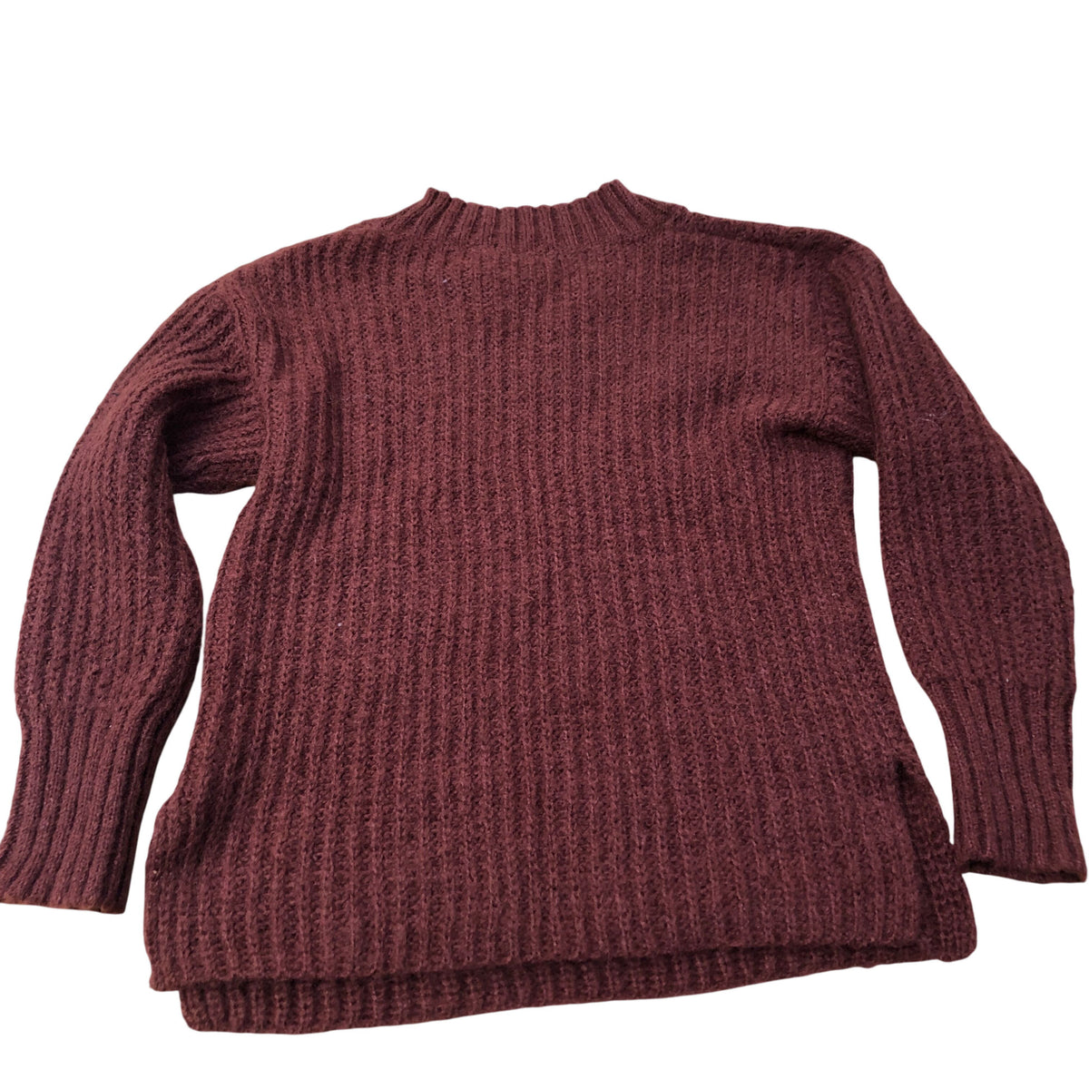 Sweater Women's V Neck Ribbed Knit Rust Colour UK10