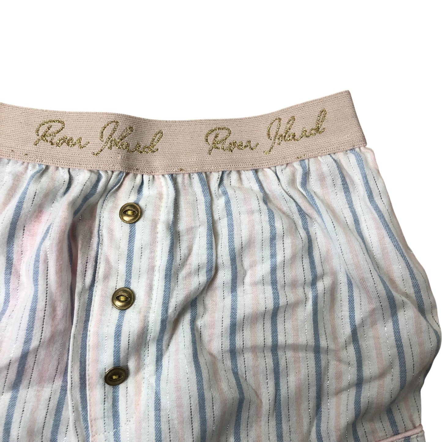 River Island Girls PJ Shorts 7-8 Years Striped Button Front