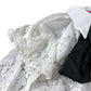 Branded White Tie Neck Lace Ruffle Shirt - Size 8
