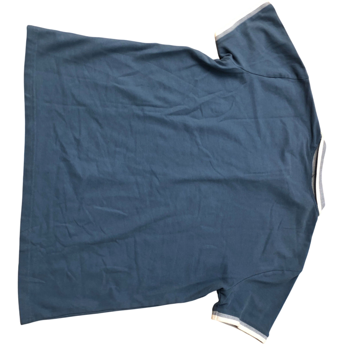 Threadbare Polo Shirt Regular Fit Blue Zip Neck Size L
