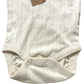 Newbie Cream Baby Bodysuit 1-2 Months Long Sleeve Cotton Button Up