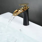 SHUNLI Bathroom Sink Taps Mixers - Black Gold Bathroom Basin Mixer Tap