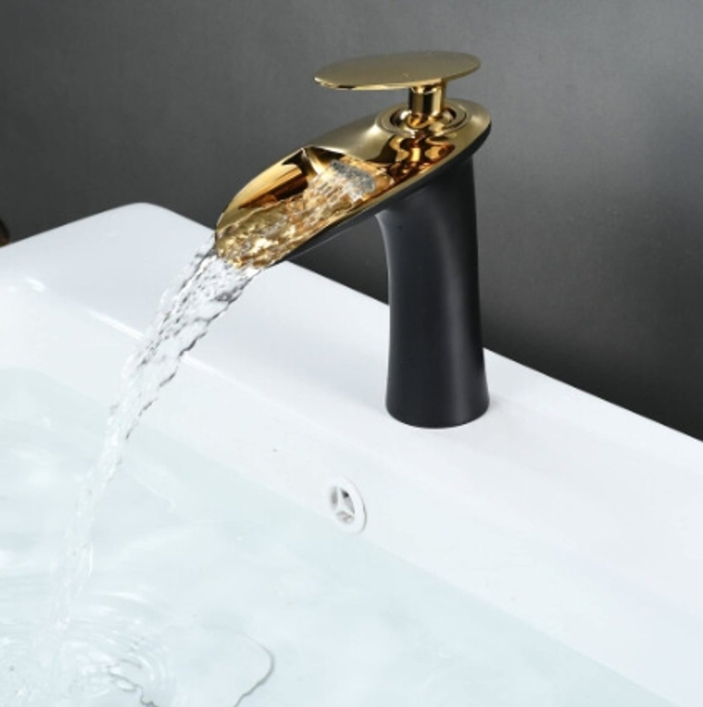 SHUNLI Bathroom Sink Taps Mixers - Black Gold Bathroom Basin Mixer Tap