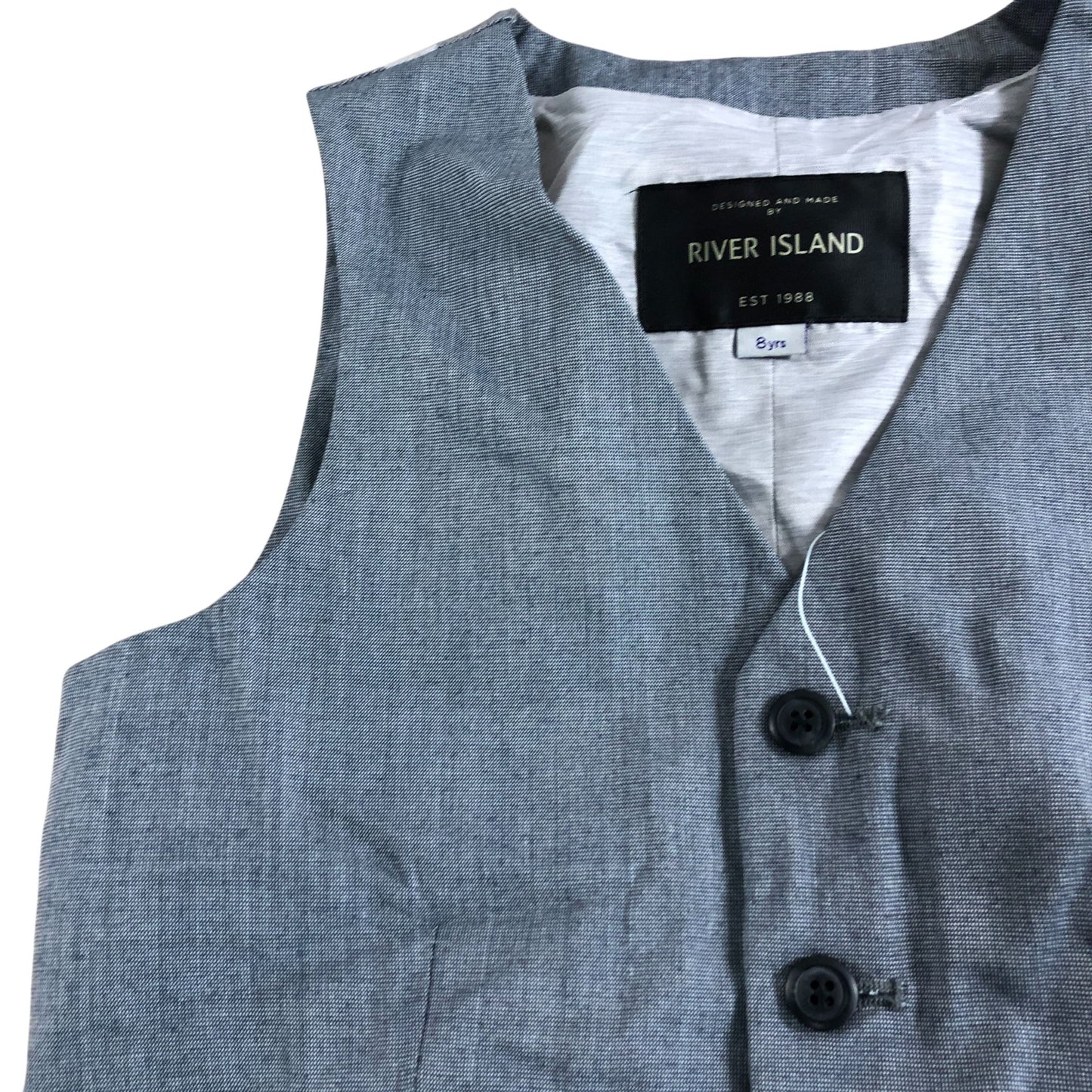 River Island 8 Years Boys Grey Waistcoat