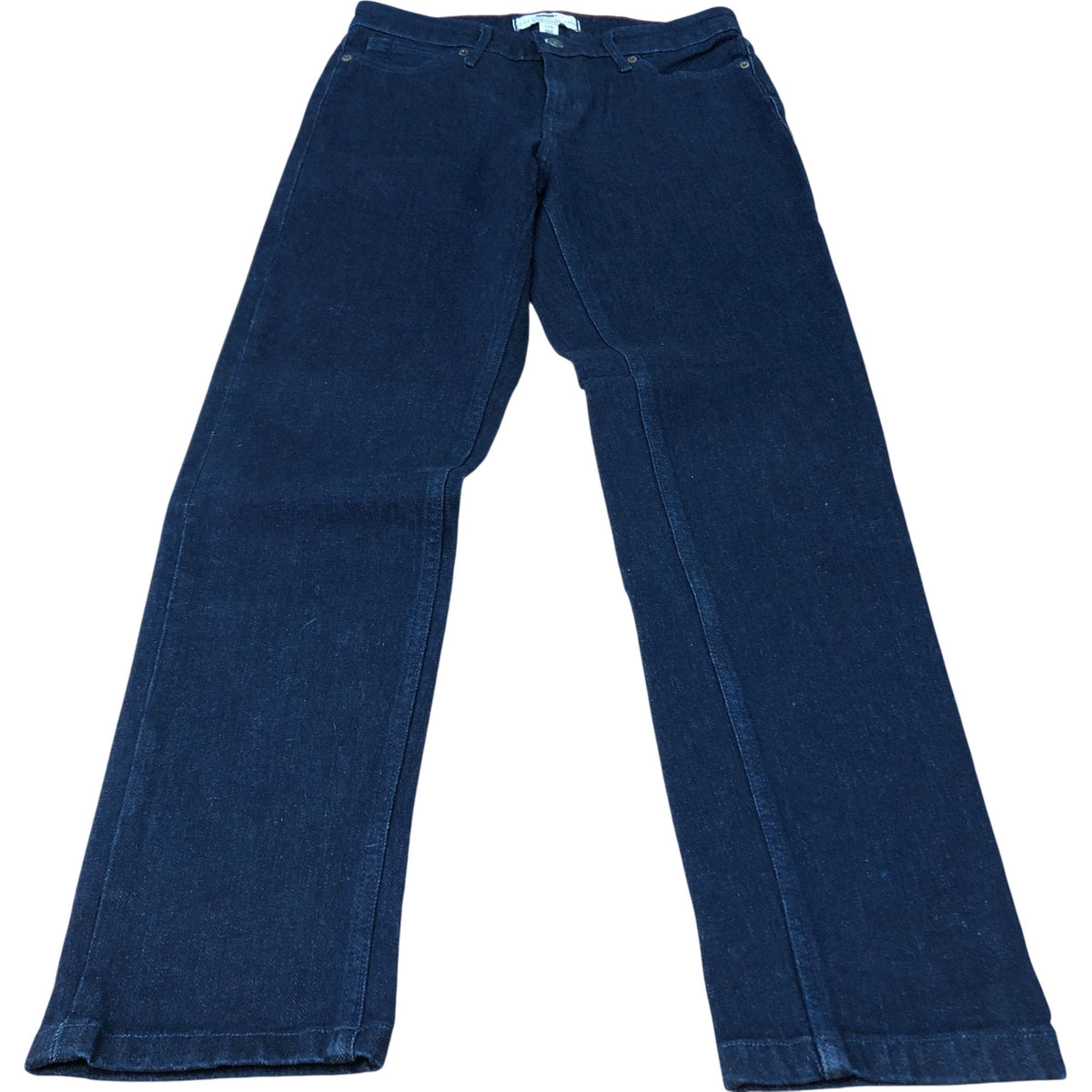 Dark Wash Straight Leg Jeans UK10R Women's 99 Cotton 1 Elastane
