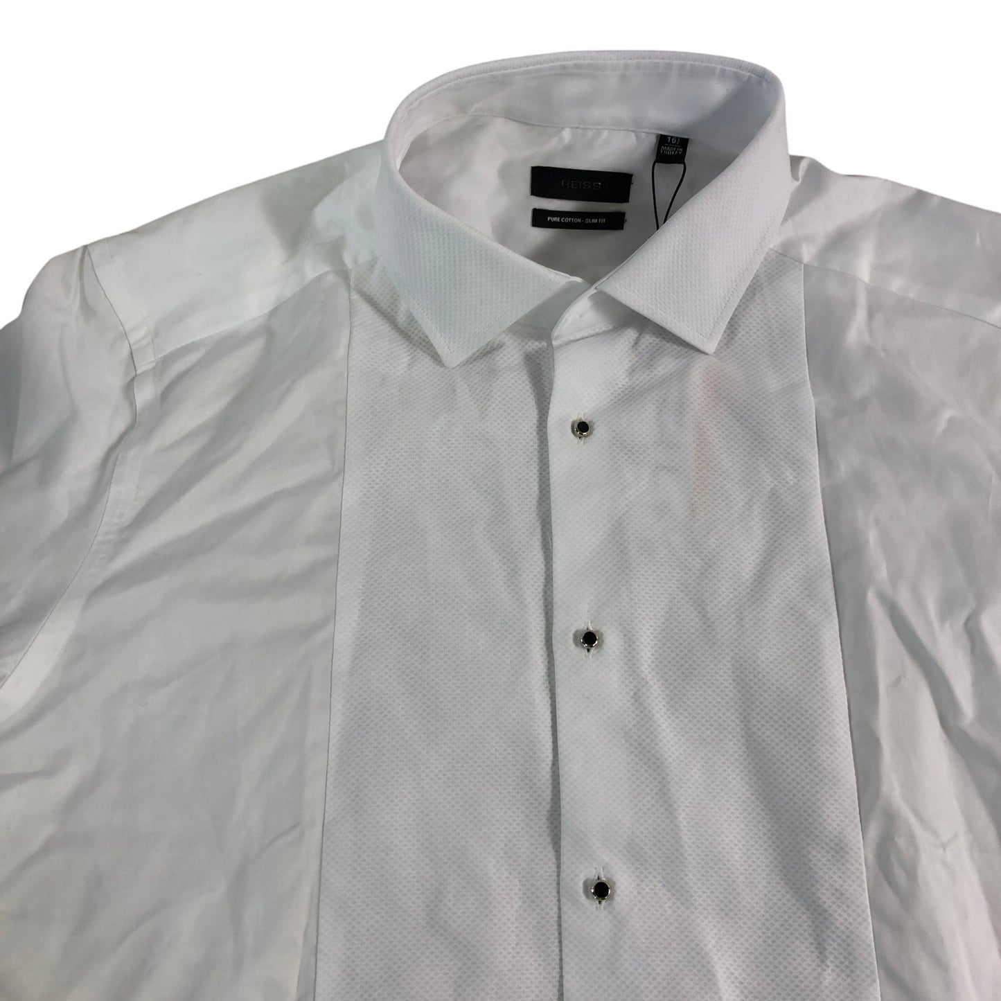 REISS Slim Fit White Shirt Men’s Long Sleeve Pure Cotton Formal Wear 16.5
