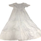 White Cotton Maxi Dress Women Short Sleeve Lace Trim UK8