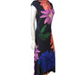 Ted Baker London Floral Print Dress UK 10 Women's Maxi Draped Neck Size 2