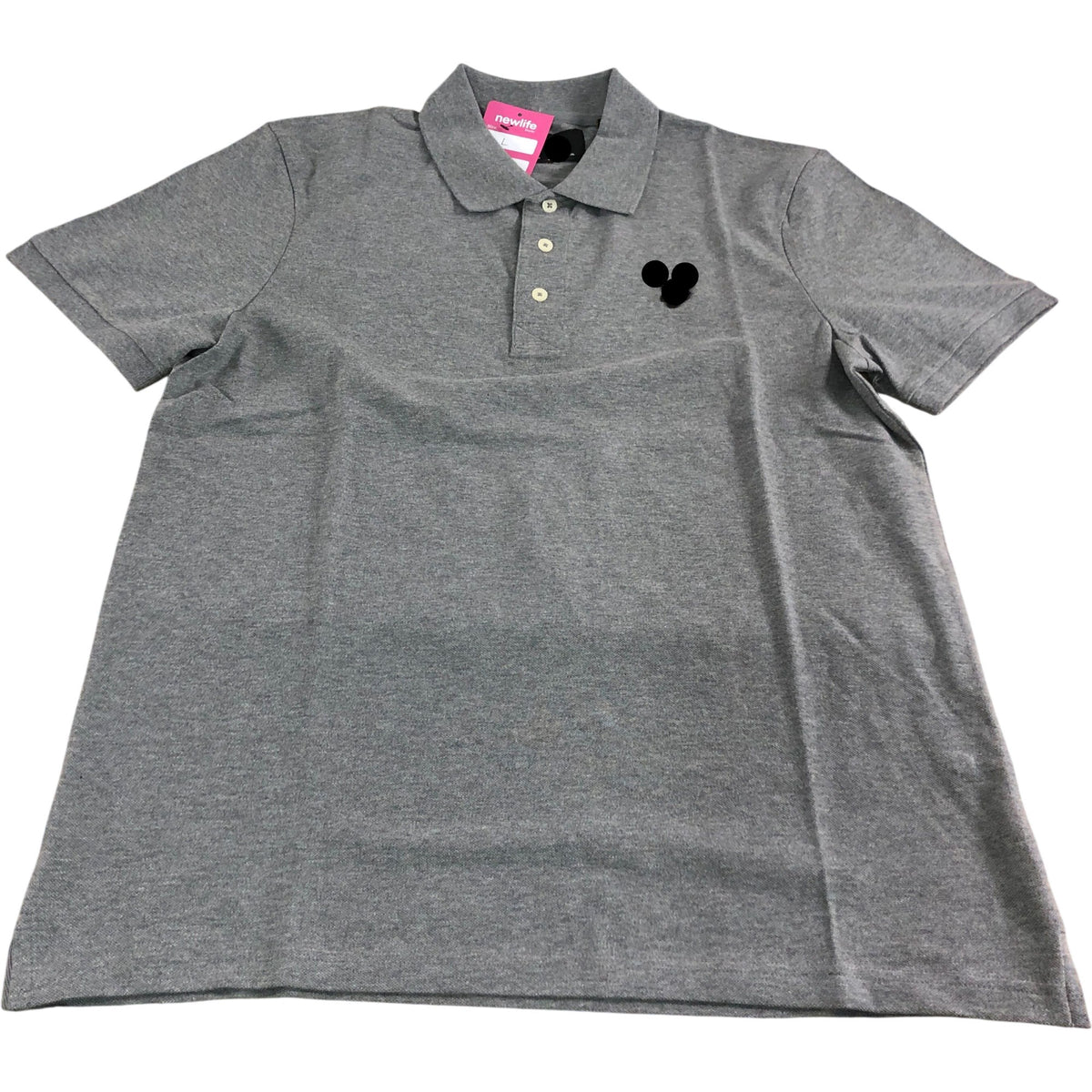 Polo Shirt Size Medium Mens Grey Short Sleeve Cotton