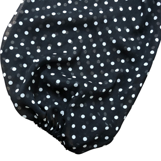 River Island Black Polka Dot Top Women's Blouse Puff Sleeve Summer Style Size 6