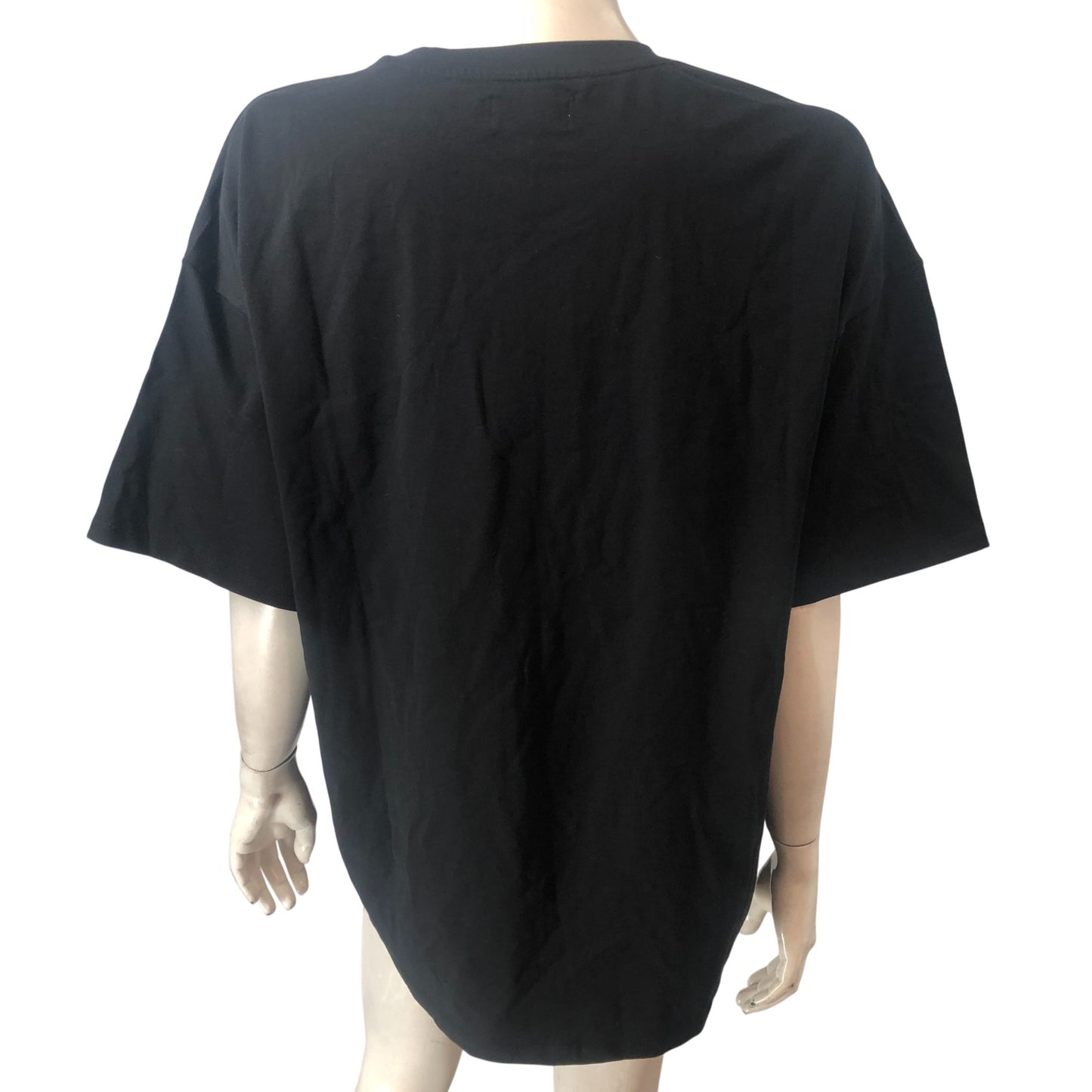 Ted Baker Floral Print T-Shirt UK12 Women's Black Cotton Short Sleeve Top