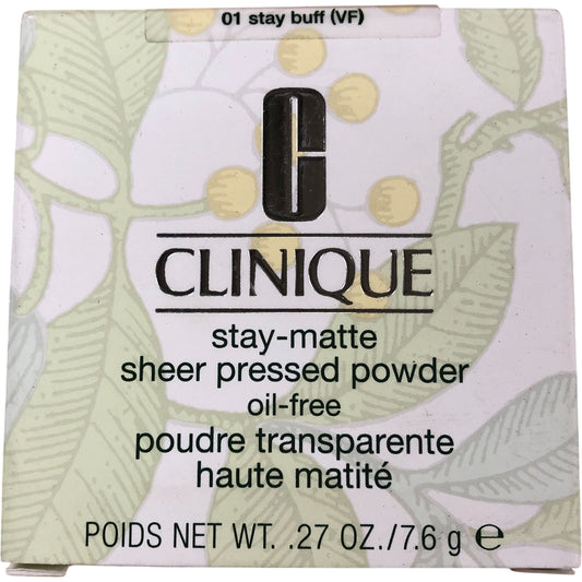 Clinique Stay Matte Sheer Pressed Powder Oil Free 01 Stay Buff VF Makeup 7.6g
