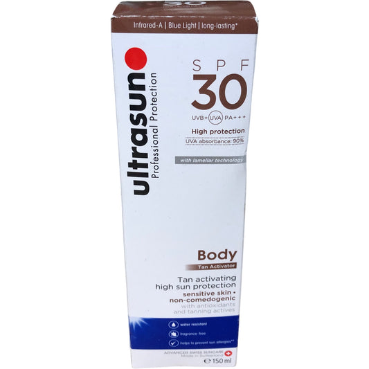 ULTRASUN SPF30 Body Tan Activator 150ml High Protection Non Greasy Gel