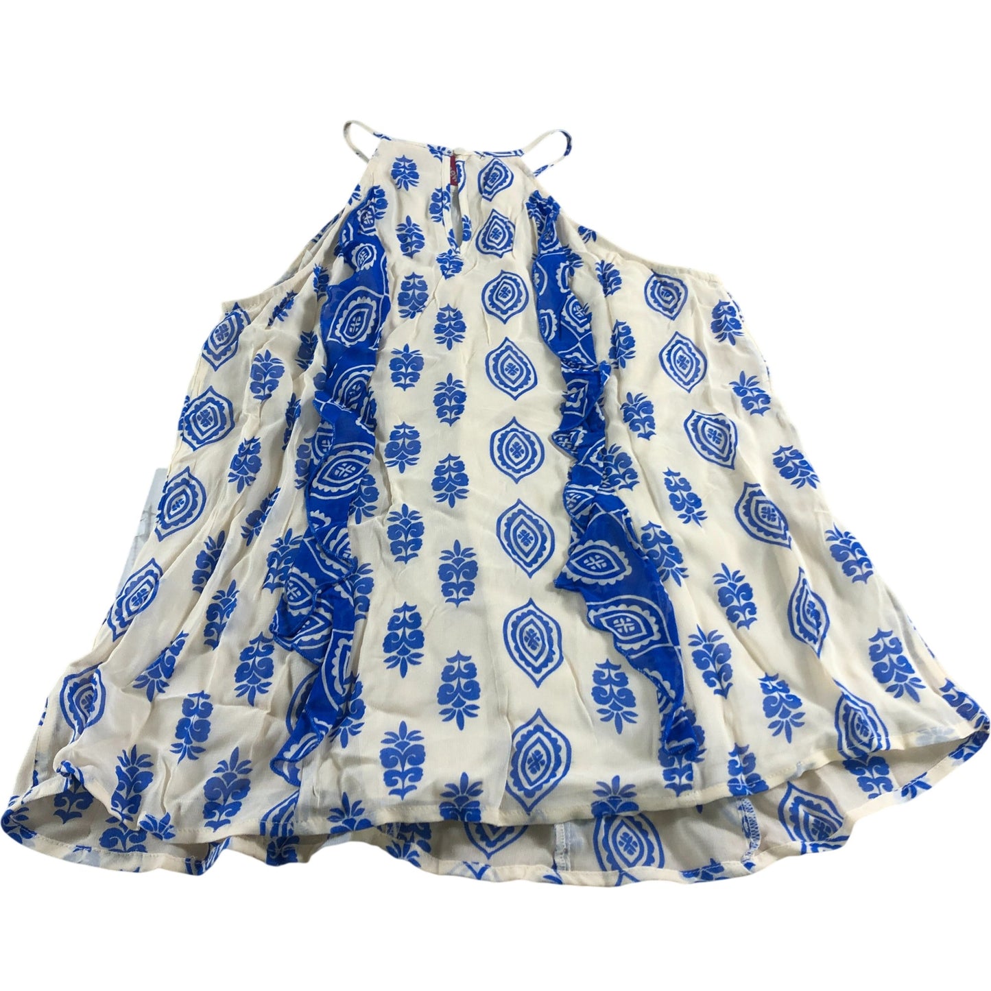 River Island Beige Abstract Print Blouse - Size 8