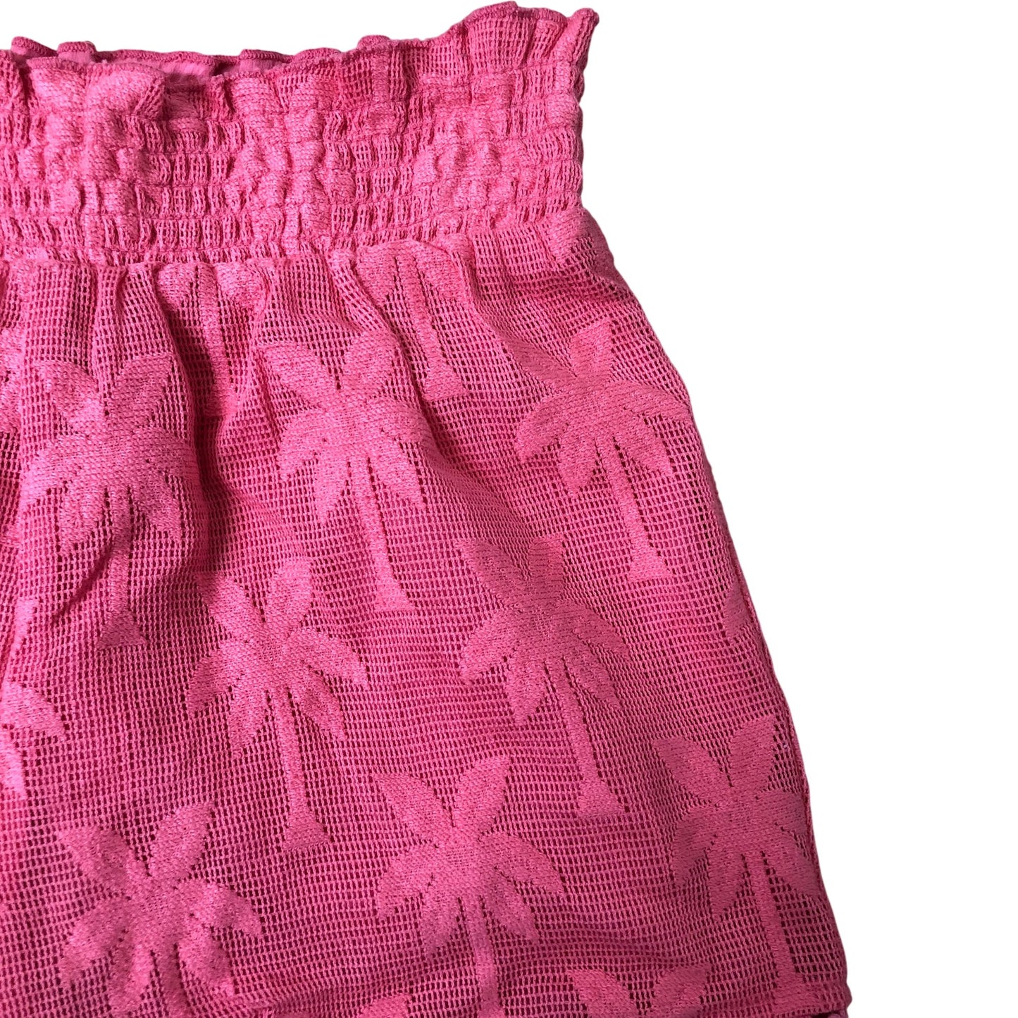 River Island Girls 12-18 Months Pink Palm Tree Design Shorts Elasticated Waist