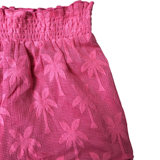 River Island Girls 12-18 Months Pink Palm Tree Design Shorts Elasticated Waist