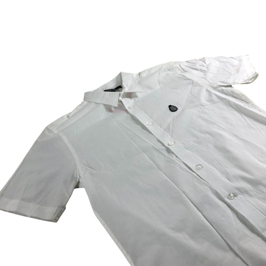 Firetrap White Muscle Fit Short Sleeve Shirt  Men's Casual Cotton Medium