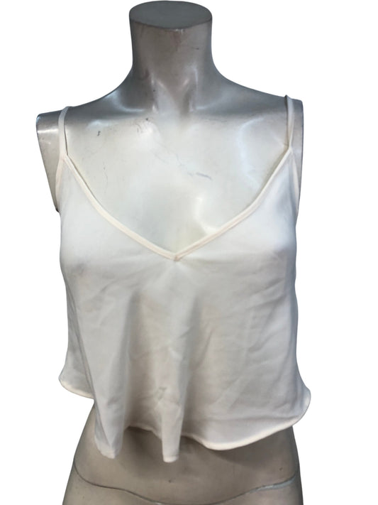 River Island Women's Cream Camisole Top UK6 V Neck Strappy Sleeveless 100% Ge