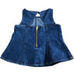 River Island Denim Top UK7-8 Years Girls Sleeveless Cotton Zip Back