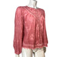 River Island Pink Long Sleeve Blouse UK18 Women's Embroidered Cotton