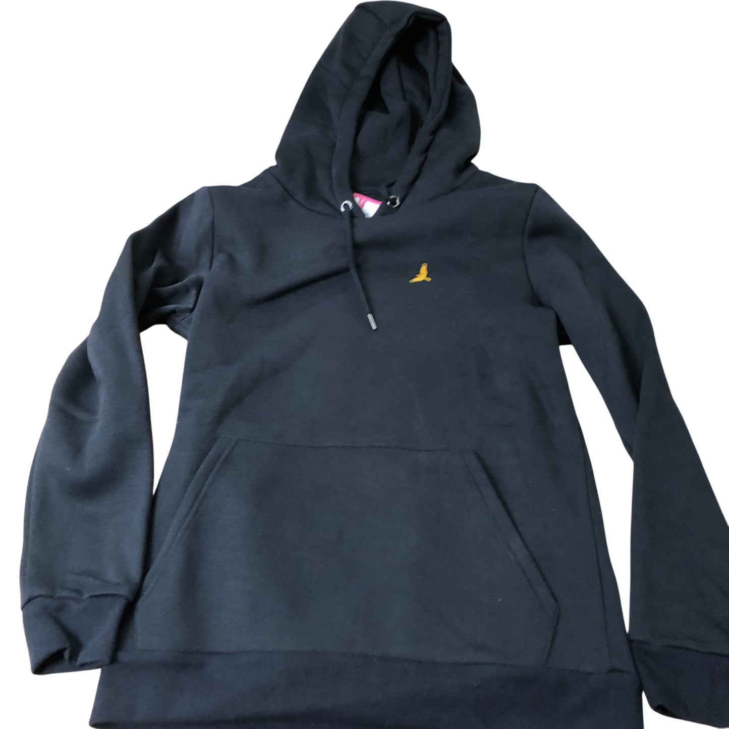 Brave Soul Hoodie Women's Black with Yellow Logo Casual Sweatshirt XS