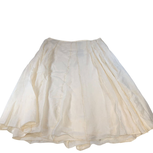 River Island Cream Garden Py Skirt UK16 Women's Pleated Midi Style