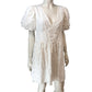 River Island Women's White Embroidered Short Dress UK10 Puff Sleeve