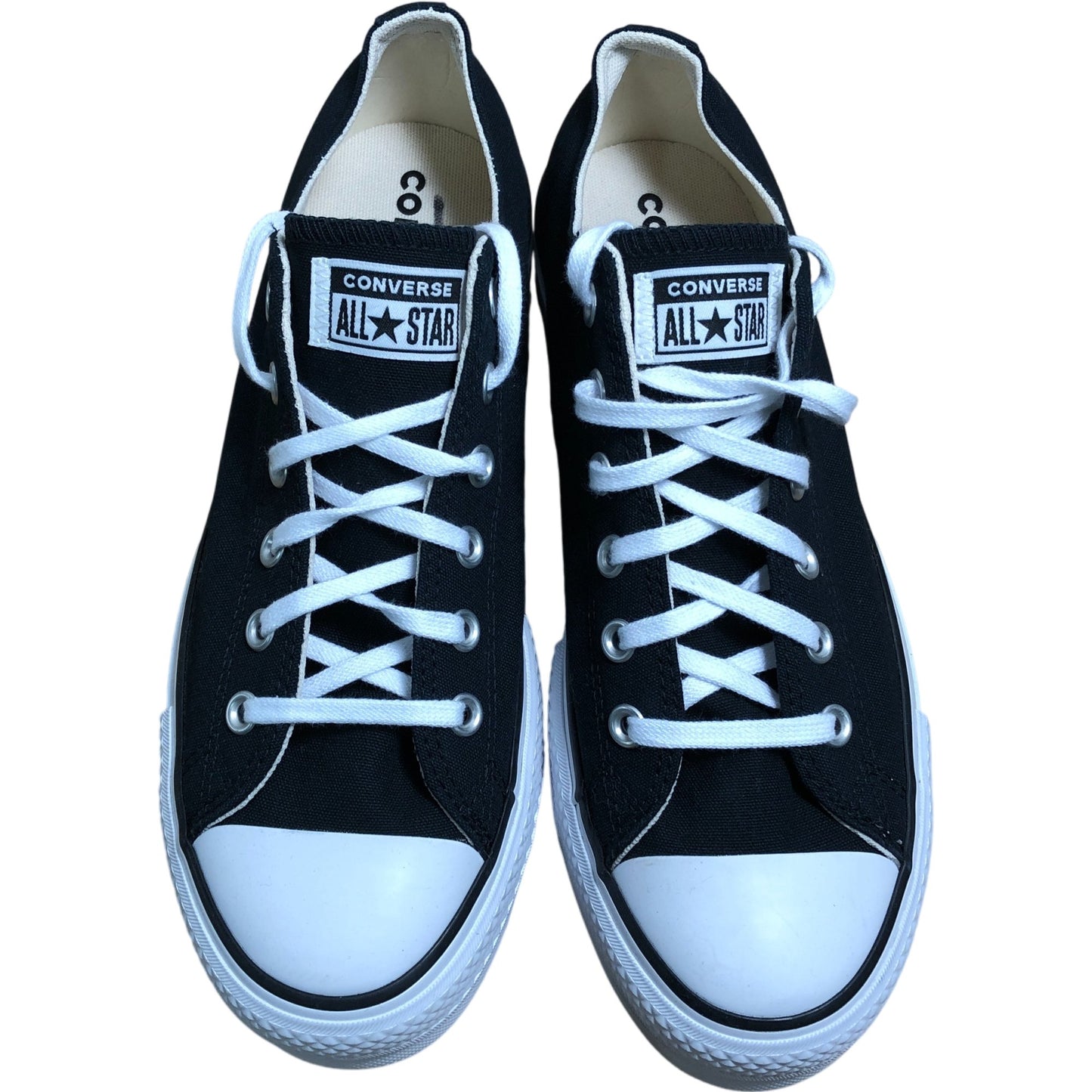 Converse All Star Black Canvas Trainers UK8 Women's Classic Style Thick Sole