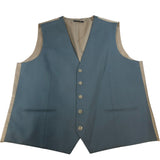 Blue Waistcoat Men's Formal Vest Polyester Blend Smart Casual 48" Regular