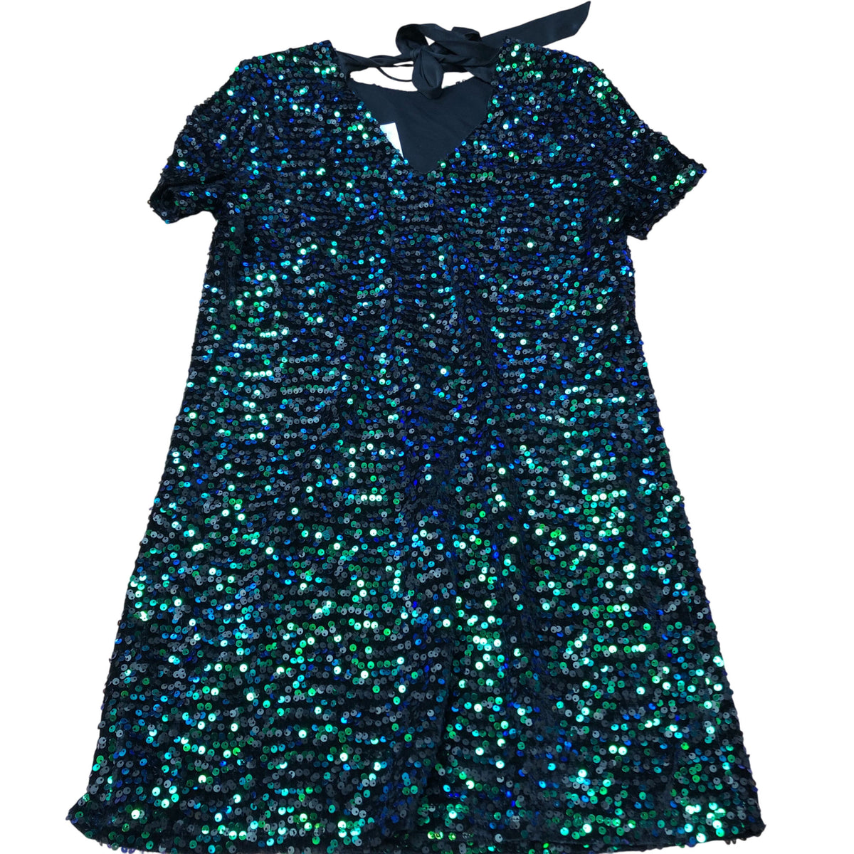 Sequined Dress UK Size 8 Women's Short Sleeve Sequin Party Dress