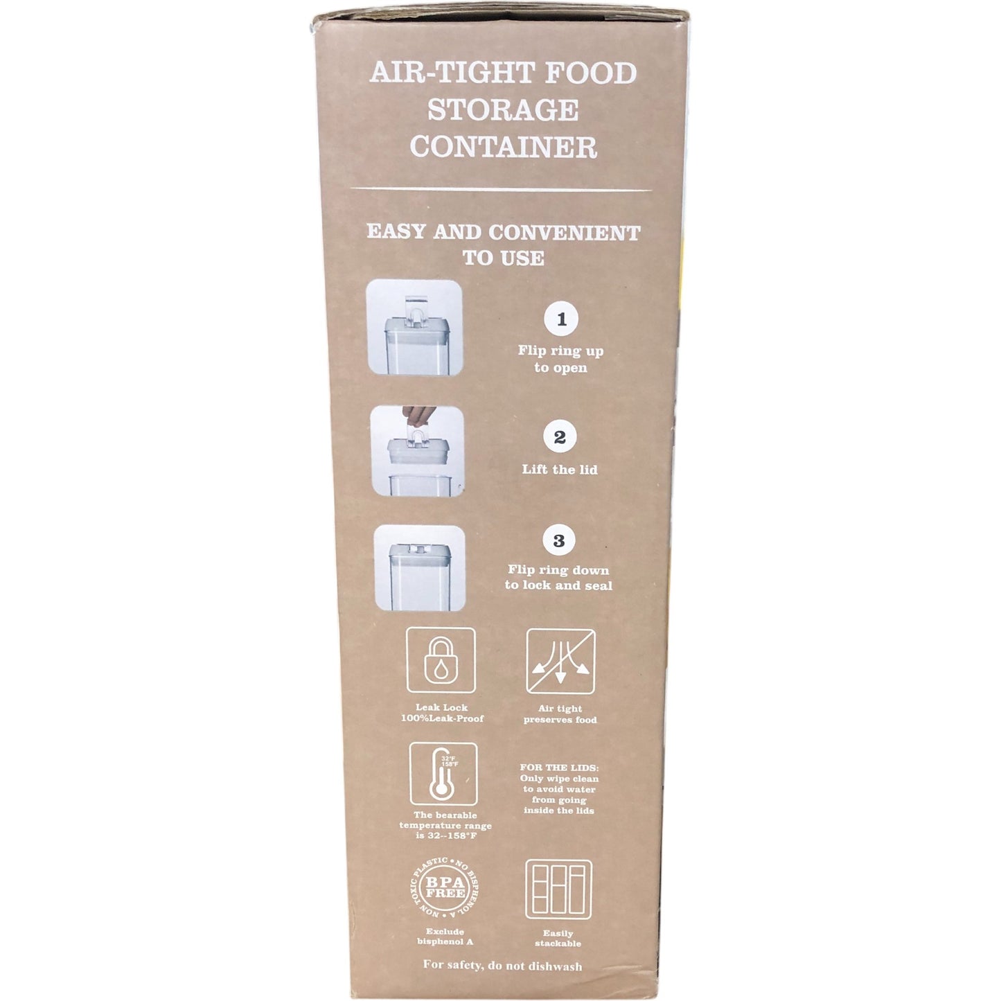 Air Tight Food Storage Containers Set 6 Piece BPA Free Kitchen Organisers