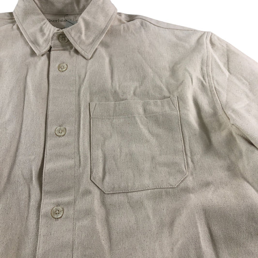 River Island Men's Casual Shirt Size M Cream Long Sleeve