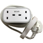 BEVA Travel Power Strip With 2AC Outlets 2USB A 1USB C Cable White