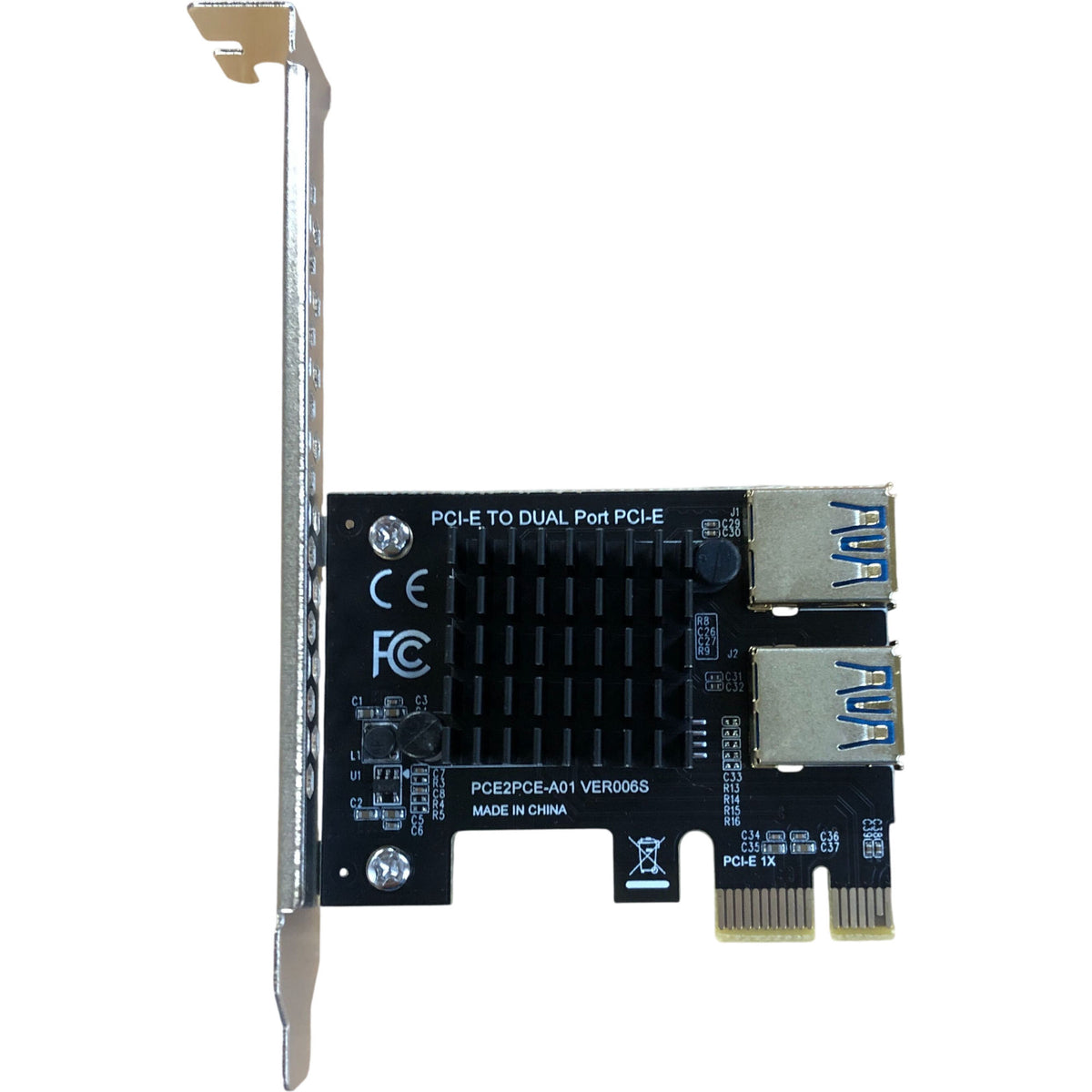 Oule PCE2PCE A01 PCI-E 1 To 2 PCI-E Express 16X Slots Riser Card