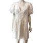 River Island Women's White Embroidered Short Dress UK10 Puff Sleeve