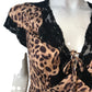 Rixo Amari Leopard Print Maxi Dress Women's Size S - UK 10 Lace Detail