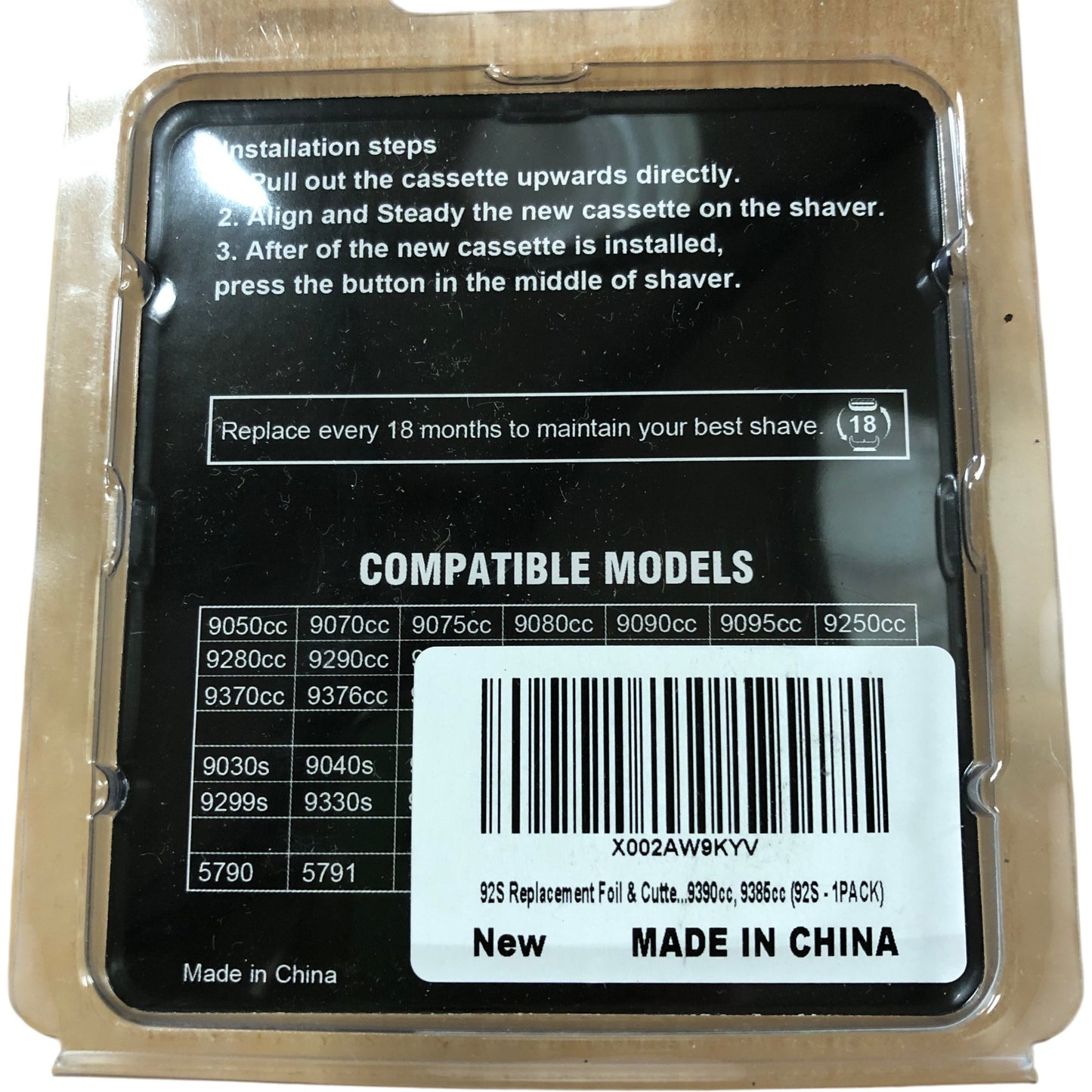 92S Series 9 Shaver Head Compatible Replacement Foil Razor Accessory