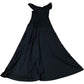 Maxi Dress Women's Black Cross Detail Partywear UK4