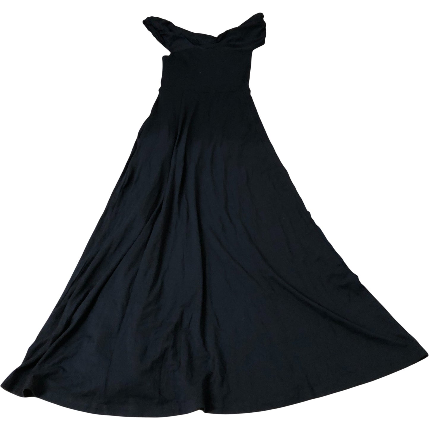 Maxi Dress Women's Black Cross Detail Partywear UK4