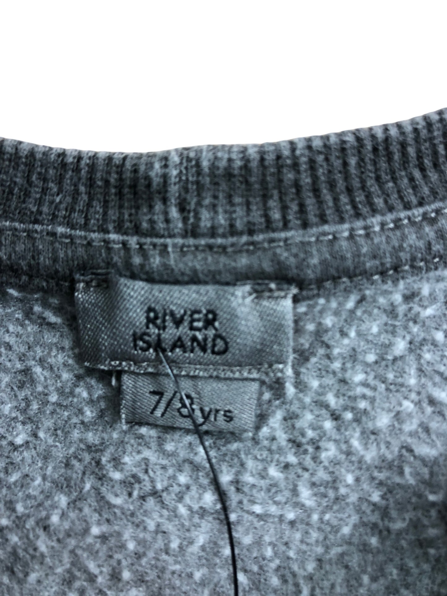 River Island Cropped Sweatshirt Size 7-8YRS Unisex Kids Grey Lemon Print